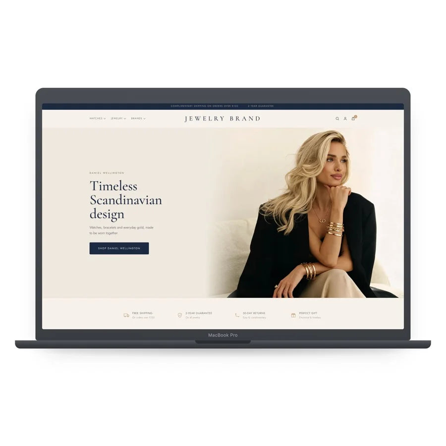Jewellery and watch shop on a MacBook